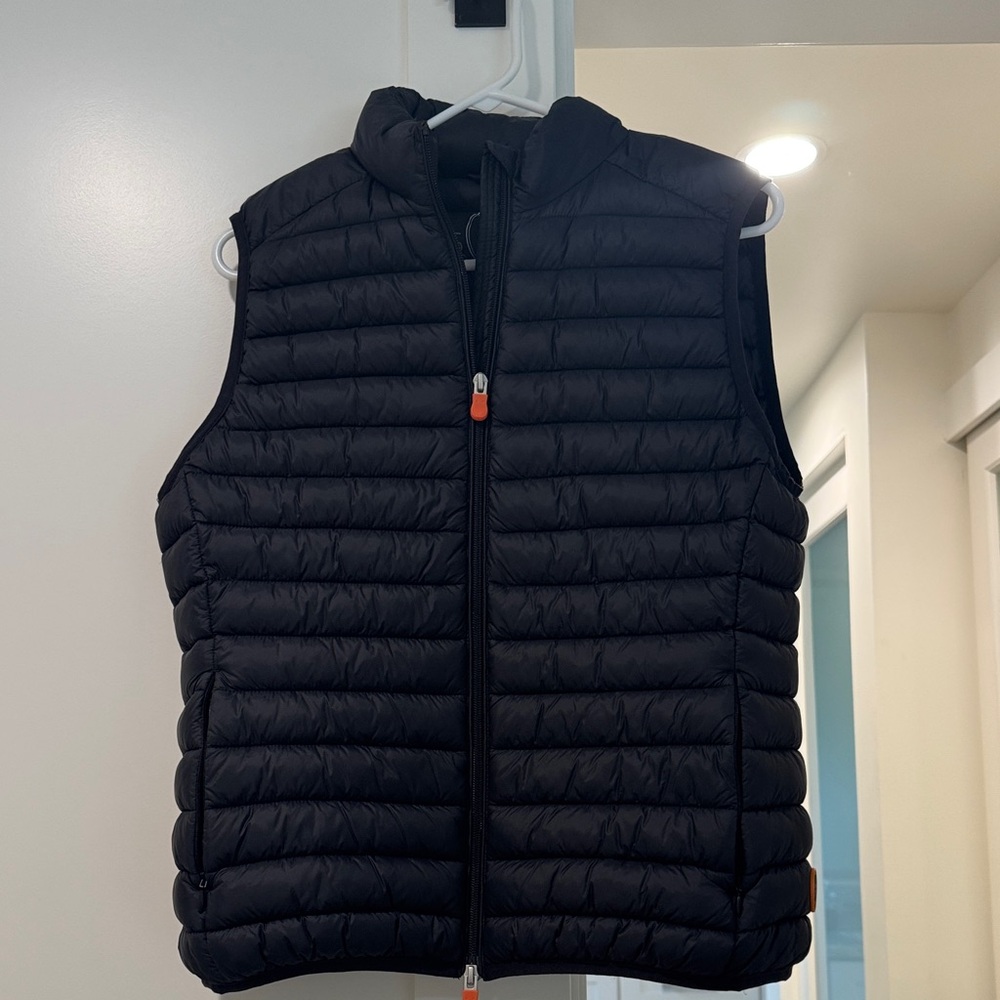 Save The Duck Black Jacket with Orange Details